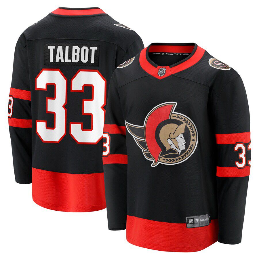 Men Ottawa Senators #33 Cam Talbot Fanatics Branded Black Home Breakaway Player NHL Jersey